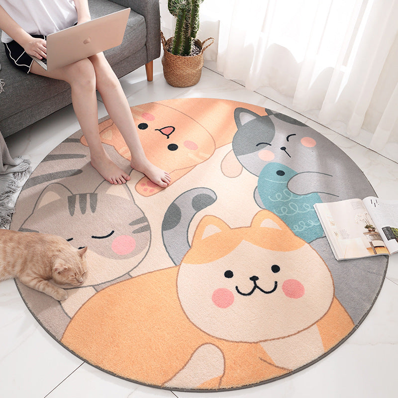 Skorter | Beautiful Cartoon Printed Carpet Multi-Colored Lambswool Area Rug Washable Non-Slip Area Rug for Children's Room