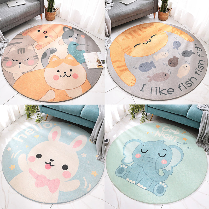 Skorter | Beautiful Cartoon Printed Carpet Multi-Colored Lambswool Area Rug Washable Non-Slip Area Rug for Children's Room