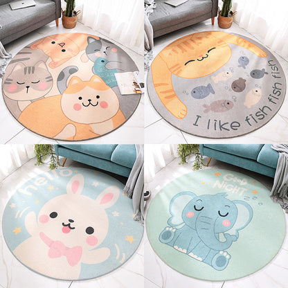 Skorter | Beautiful Cartoon Printed Carpet Multi-Colored Lambswool Area Rug Washable Non-Slip Area Rug for Children's Room