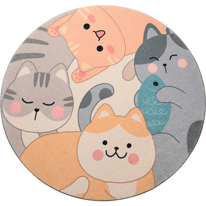 Skorter | Beautiful Cartoon Printed Carpet Multi-Colored Lambswool Area Rug Washable Non-Slip Area Rug for Children's Room