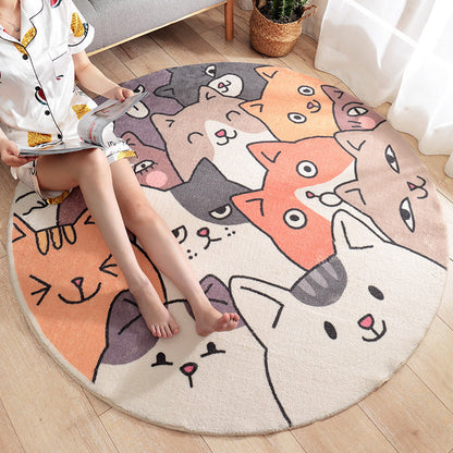 Skorter | Beautiful Cartoon Printed Carpet Multi-Colored Lambswool Area Rug Washable Non-Slip Area Rug for Children's Room