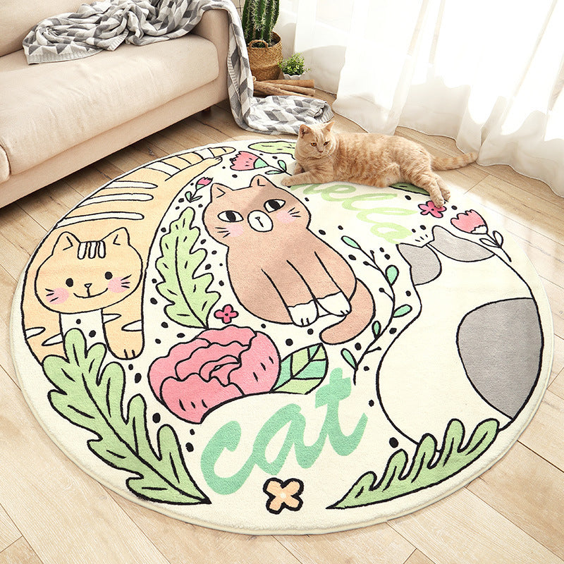 Skorter | Beautiful Cartoon Printed Carpet Multi-Colored Lambswool Area Rug Washable Non-Slip Area Rug for Children's Room