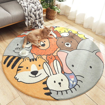 Skorter | Beautiful Cartoon Printed Carpet Multi-Colored Lambswool Area Rug Washable Non-Slip Area Rug for Children's Room