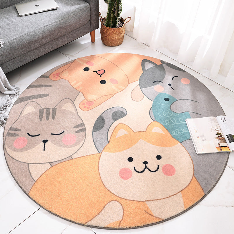 Skorter | Beautiful Cartoon Printed Carpet Multi-Colored Lambswool Area Rug Washable Non-Slip Area Rug for Children's Room