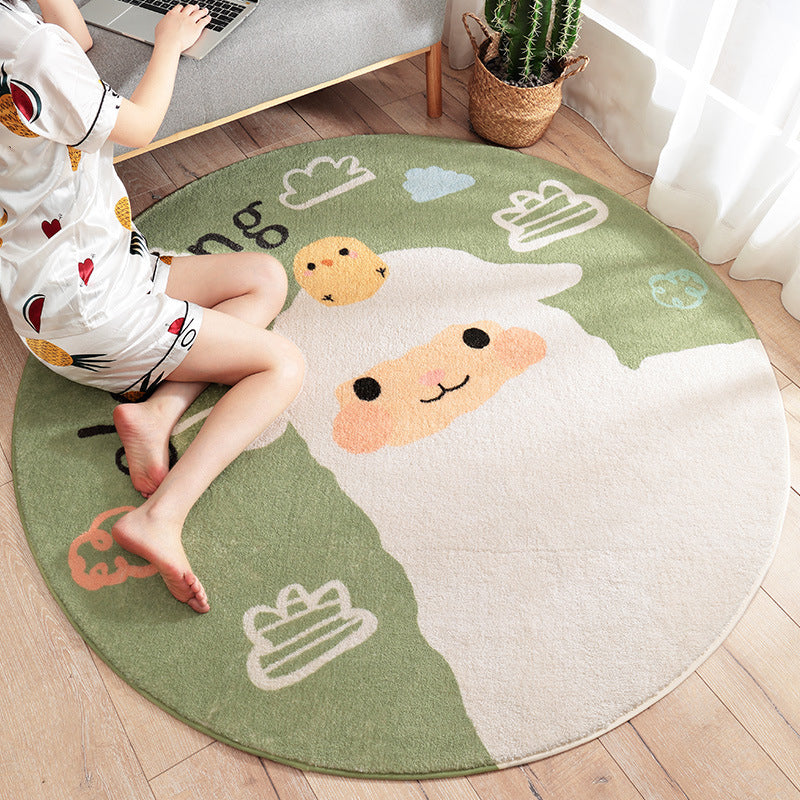 Skorter | Beautiful Cartoon Printed Carpet Multi-Colored Lambswool Area Rug Washable Non-Slip Area Rug for Children's Room