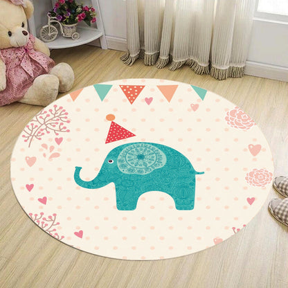 Skorter | Abstract Bedroom Rug Multicolor Cartoon Animal Print Indoor Rug Polypropylene Non-Slip Pet-Friendly Rug