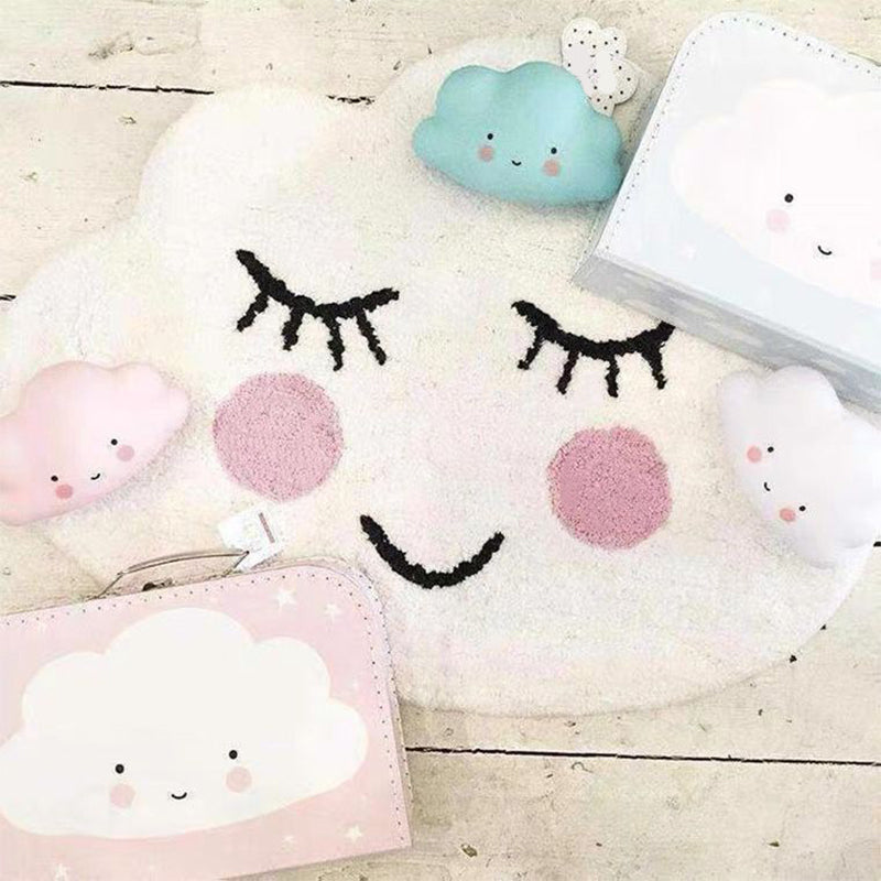 Skorter | Creative Kids Room Carpet Multicolored Cartoon Printed Carpet Cotton Blend Pet Friendly Machine Washable Carpet