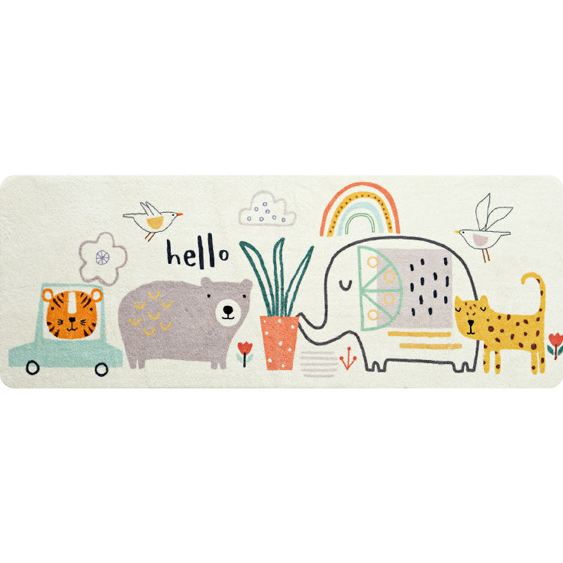 Skorter | Casual Living Room Rug Multicolored Cartoon Plant Pattern Rug Synthetic Pet-Friendly Non-Slip Rug