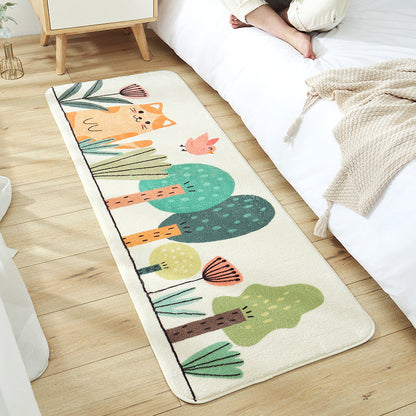 Skorter | Casual Living Room Rug Multicolored Cartoon Plant Pattern Rug Synthetic Pet-Friendly Non-Slip Rug