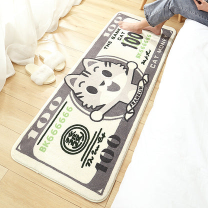 Skorter | Casual Living Room Rug Multicolored Cartoon Plant Pattern Rug Synthetic Pet-Friendly Non-Slip Rug