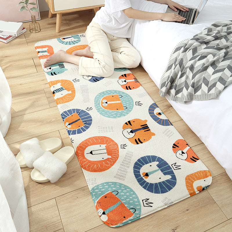 Skorter | Casual Living Room Rug Multicolored Cartoon Plant Pattern Rug Synthetic Pet-Friendly Non-Slip Rug