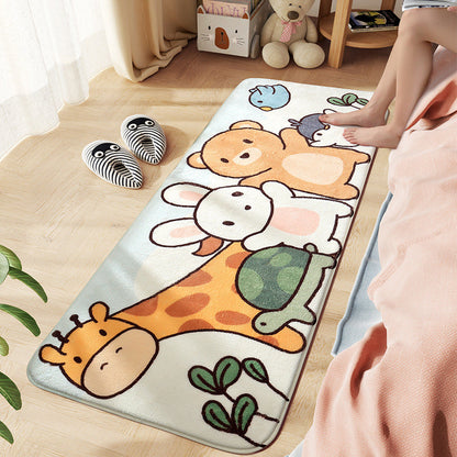Skorter | Comfort Children's Room Carpet Multicolored Cartoon Animal Area Rug Synthetic Easy Care Pet-Friendly Rug