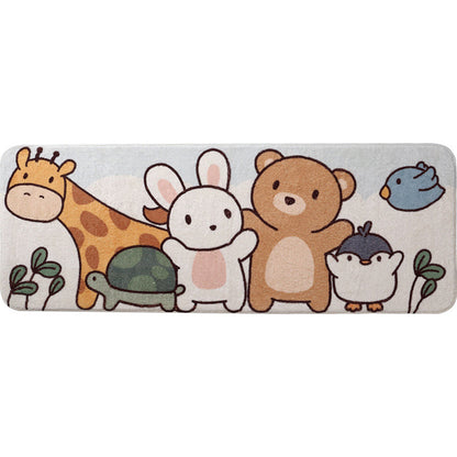 Skorter | Comfort Children's Room Carpet Multicolored Cartoon Animal Area Rug Synthetic Easy Care Pet-Friendly Rug