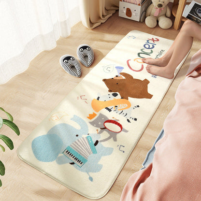 Skorter | Comfort Children's Room Carpet Multicolored Cartoon Animal Area Rug Synthetic Easy Care Pet-Friendly Rug