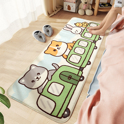 Skorter | Comfort Children's Room Carpet Multicolored Cartoon Animal Area Rug Synthetic Easy Care Pet-Friendly Rug