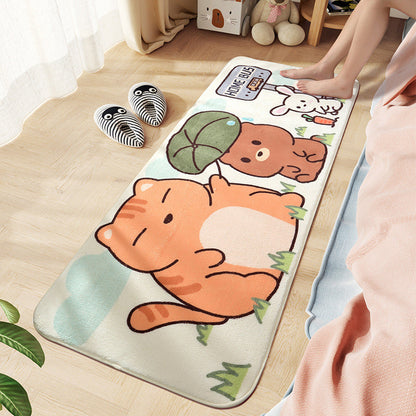Skorter | Comfort Children's Room Carpet Multicolored Cartoon Animal Area Rug Synthetic Easy Care Pet-Friendly Rug