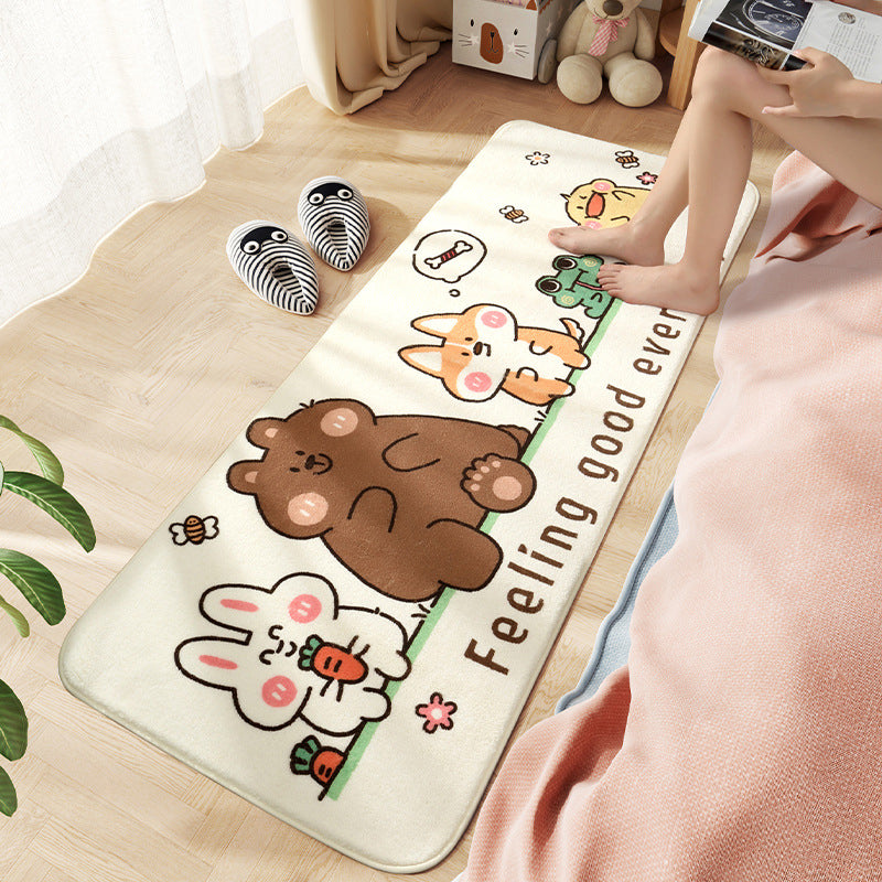 Skorter | Comfort Children's Room Carpet Multicolored Cartoon Animal Area Rug Synthetic Easy Care Pet-Friendly Rug