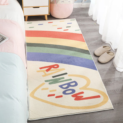Skorter | Casual abstract patterned rug Multicolored cotton blend rug pet-friendly washable indoor rug for bedroom