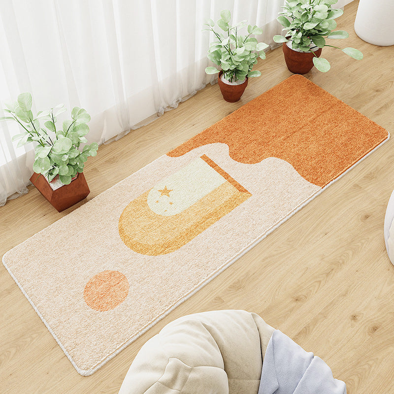 Skorter | Casual abstract patterned rug Multicolored cotton blend rug pet-friendly washable indoor rug for bedroom