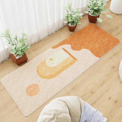 Skorter | Casual abstract patterned rug Multicolored cotton blend rug pet-friendly washable indoor rug for bedroom