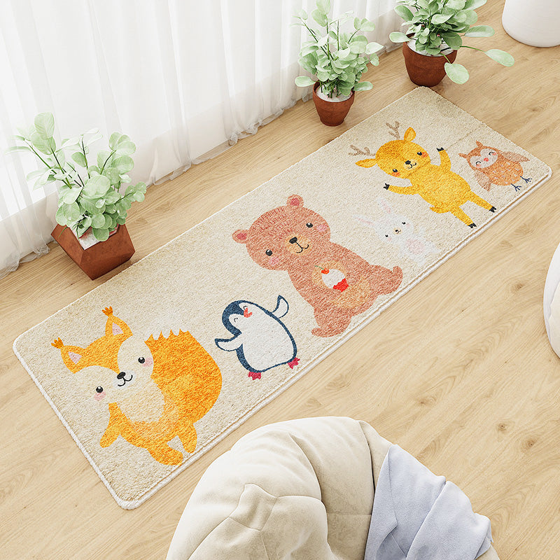 Skorter | Beautiful Relaxation Carpet Multicolored Cartoon Animal Print Carpet Pet Friendly Easy Care Area Rug for the Children's Room