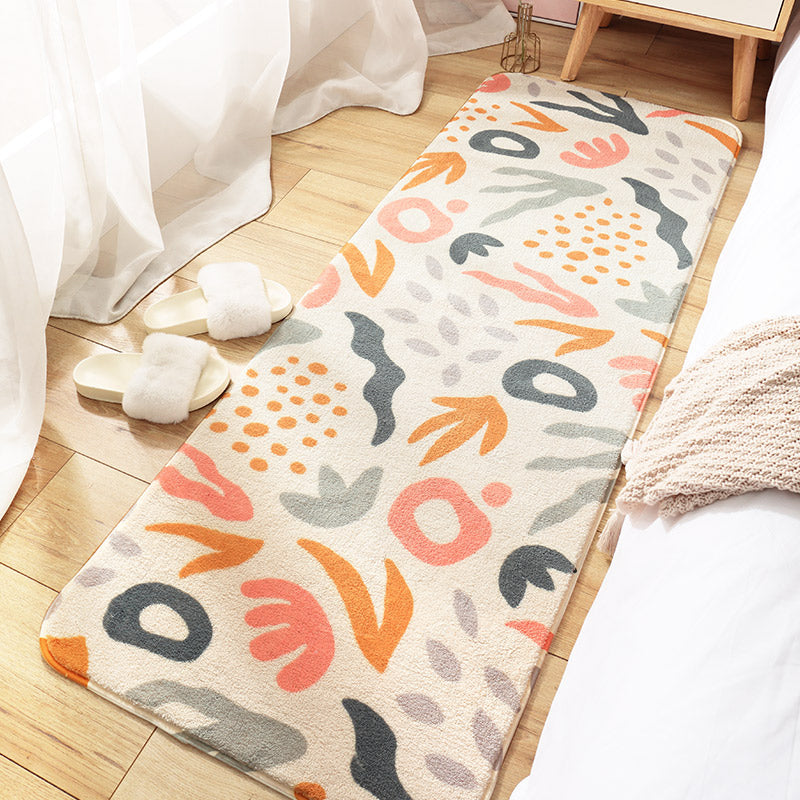 Skorter | Creative Cartoon Plant Pattern Carpet Multicolored Polyester Carpet Non-slip Backing Pet-friendly Carpet for Children's Room