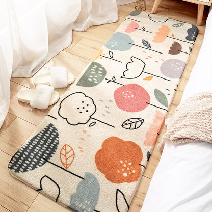 Skorter | Creative Cartoon Plant Pattern Carpet Multicolored Polyester Carpet Non-slip Backing Pet-friendly Carpet for Children's Room