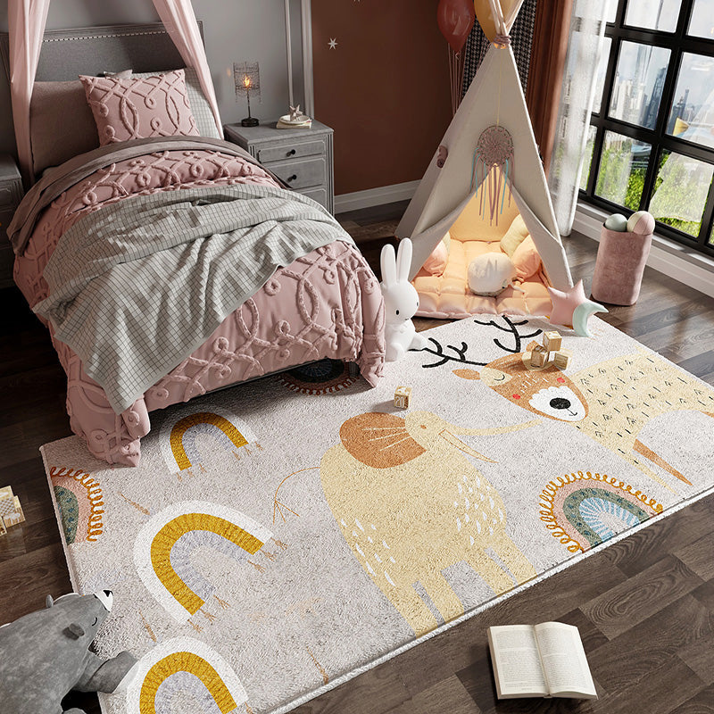 Skorter | Colorful Children's Room Carpet Calming Abstract Print Carpet Cotton Blend Pet-Friendly Rug