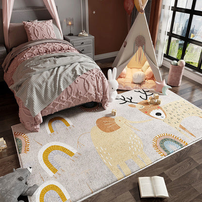 Skorter | Colorful Children's Room Carpet Calming Abstract Print Carpet Cotton Blend Pet-Friendly Rug