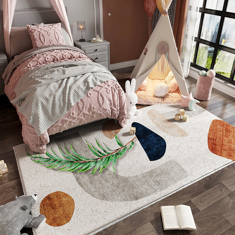 Skorter | Colorful Children's Room Carpet Calming Abstract Print Carpet Cotton Blend Pet-Friendly Rug