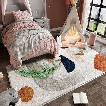 Skorter | Colorful Children's Room Carpet Calming Abstract Print Carpet Cotton Blend Pet-Friendly Rug