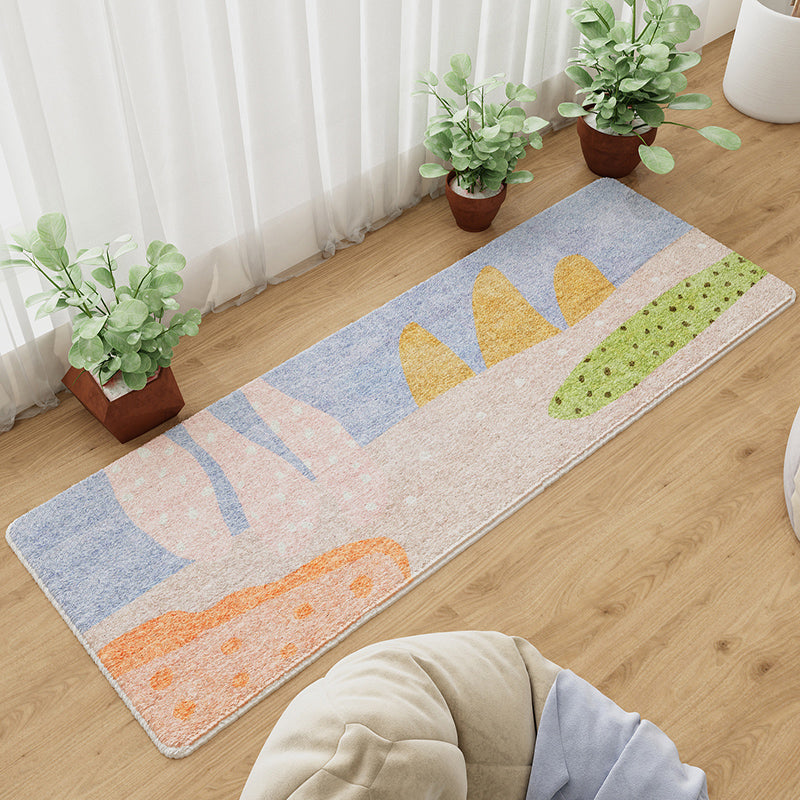Skorter | Colorful Children's Room Carpet Calming Abstract Print Carpet Cotton Blend Pet-Friendly Rug