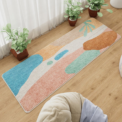 Skorter | Colorful Children's Room Carpet Calming Abstract Print Carpet Cotton Blend Pet-Friendly Rug