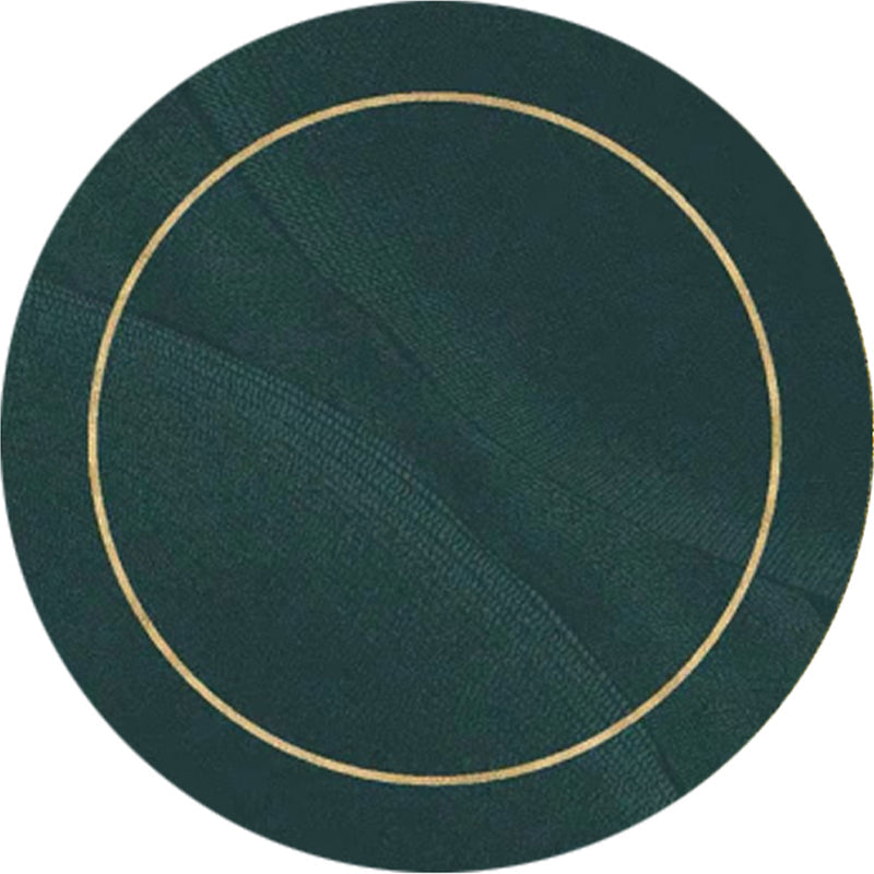 Skorter | Dark green abstract printed rug Polyester trendy rug non-slip pet-friendly rug for the living room