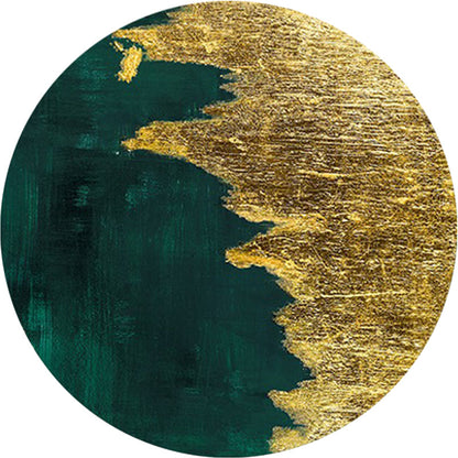 Skorter | Dark green abstract printed rug Polyester trendy rug non-slip pet-friendly rug for the living room