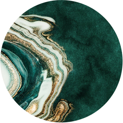 Skorter | Dark green abstract printed rug Polyester trendy rug non-slip pet-friendly rug for the living room