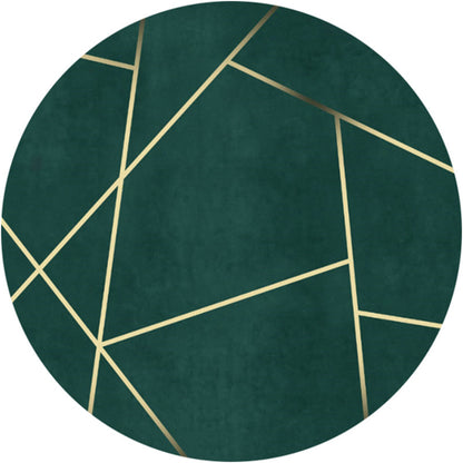 Skorter | Dark green abstract printed rug Polyester trendy rug non-slip pet-friendly rug for the living room