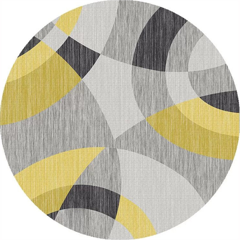 Skorter | Creative Abstract Printed Area Rug Multicolor Synthetic Carpet Non-Slip Back Stain Resistant Rug for Bedroom