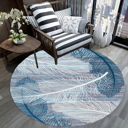 Skorter | Creative Abstract Printed Area Rug Multicolor Synthetic Carpet Non-Slip Back Stain Resistant Rug for Bedroom