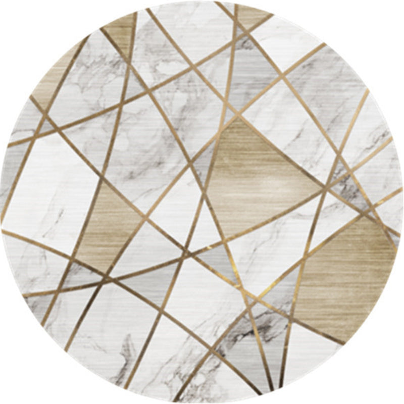 Skorter | Creative Abstract Printed Area Rug Multicolor Synthetic Carpet Non-Slip Back Stain Resistant Rug for Bedroom