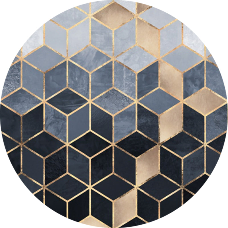 Skorter | Creative Abstract Printed Area Rug Multicolor Synthetic Carpet Non-Slip Back Stain Resistant Rug for Bedroom