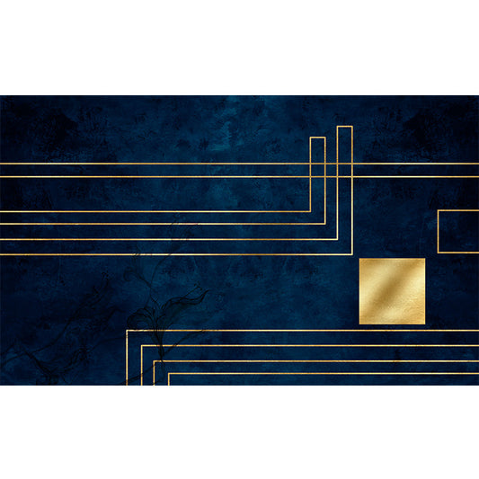 Skorter | Blue Abstract Printed Rug Cotton Blend Creative Rug Washable Non-Slip Back Rug for the Living Room