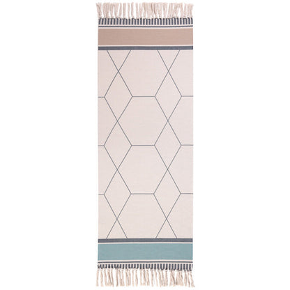 Skorter | Americana Bedroom Rug Multicolored geometric print area rug machine washable easy care with fringes