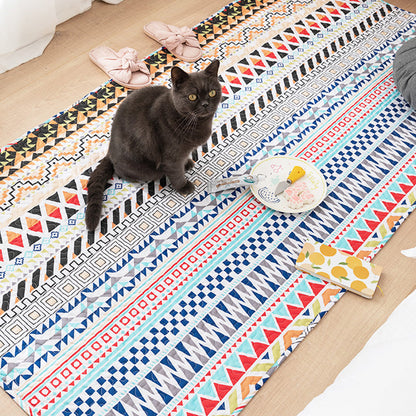 Skorter | Comfort Western Rug Multicolored Floral Printed Rug Non-Slip Pet-Friendly Rug for Room