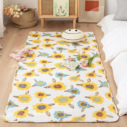 Skorter | Comfort Western Rug Multicolored Floral Printed Rug Non-Slip Pet-Friendly Rug for Room