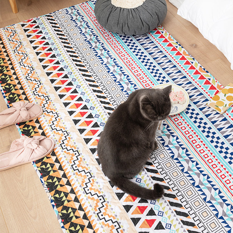 Skorter | Comfort Western Rug Multicolored Floral Printed Rug Non-Slip Pet-Friendly Rug for Room