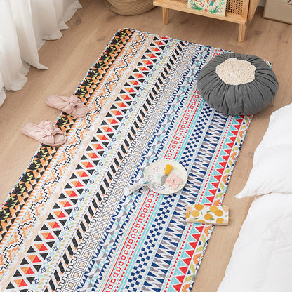 Skorter | Comfort Western Rug Multicolored Floral Printed Rug Non-Slip Pet-Friendly Rug for Room