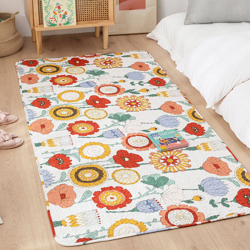 Skorter | Comfort Western Rug Multicolored Floral Printed Rug Non-Slip Pet-Friendly Rug for Room