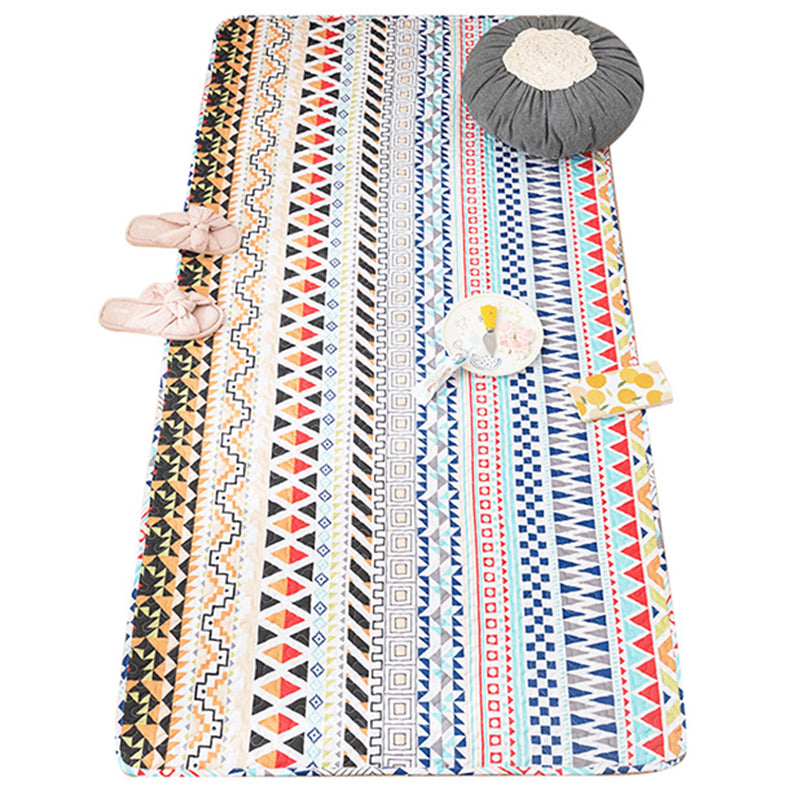 Skorter | Comfort Western Rug Multicolored Floral Printed Rug Non-Slip Pet-Friendly Rug for Room