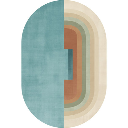 Skorter | Creative Parlor Rug Multicolor Geo-Pattern Area Rug Polypropylene Pet-Friendly Washable Easy Care Rug